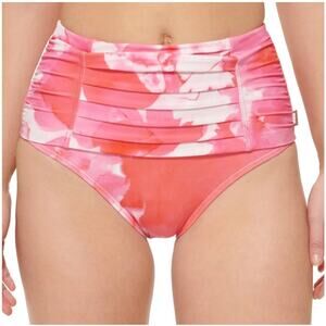 Calvin Klein Bikini Bottoms SZ Extra Small NWT Pleated High Waist Watercolor